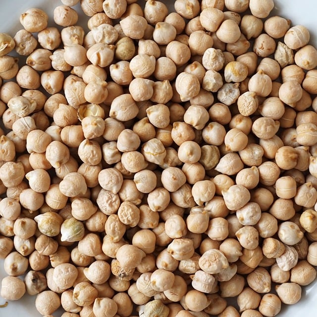 chickpeas on while plate