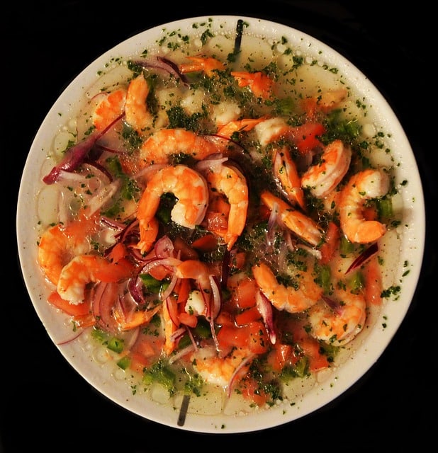 cooked shrimps on plate
