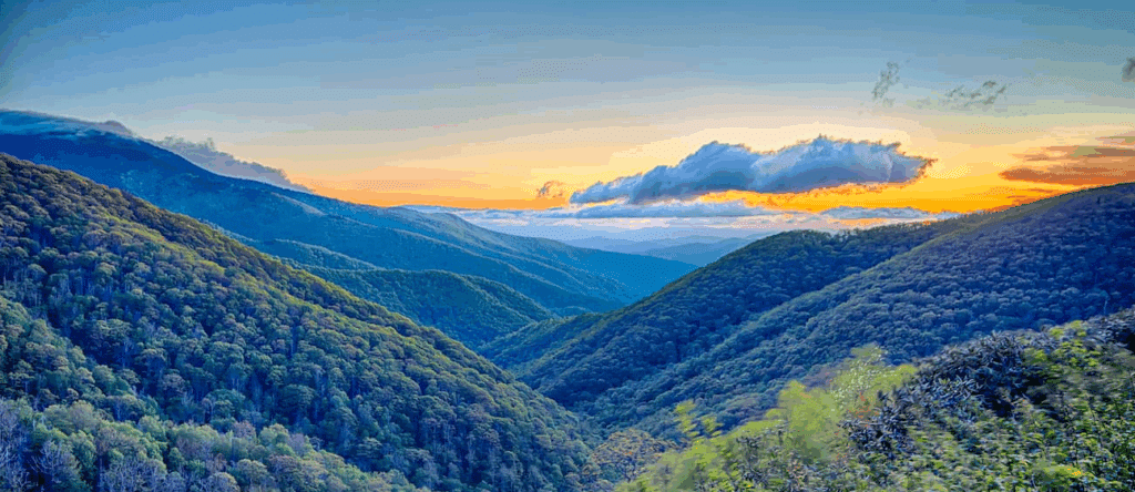 appalachian mountains with sky and clouds